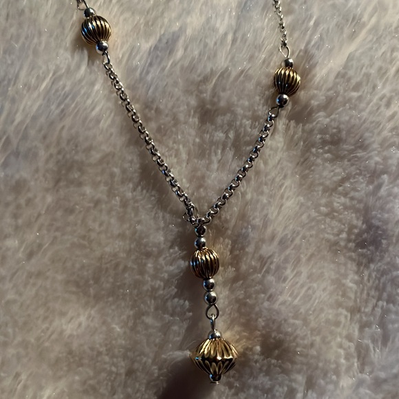 Vintage Elegant Gold filled and Sterling Silver Necklace - Picture 5 of 7